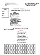Đề kiểm tra học kì II Toán, Tiếng việt Lớp 1 - Năm học 2016-2017 - Trường Tiểu học Thị Trấn